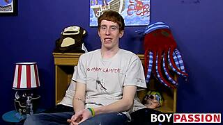 the guy with red hair says, 'i'm ready for my solo session with anal toys and big cock'