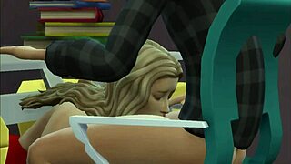 Blonde Busty MADRASSTRA SCREWS Nerdy Virgin Son Hard In 3D