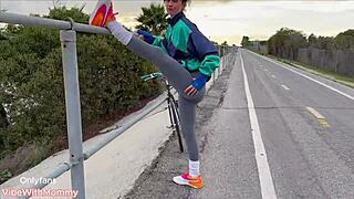 Stepmom's big tits get fucked hard in public pickups on vacation