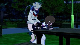 Ochako Uraraka and Himiko Toga engage in intense futanari sex in My Hero Academia hentai