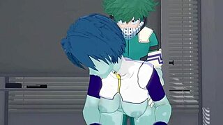 In my hero academia hentai, toru hagakure and kaoruko awata engage in intense sex with izuku midoriya