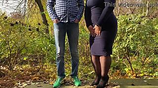 curvy mother-in-law slips into stockings just for my eyes.