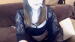 webcam cute cam smoker interview in shower 😊