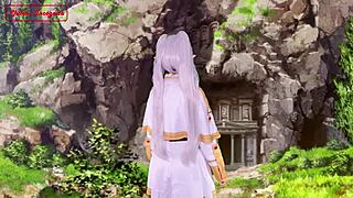 Cosplay Frieren Elfa Hunts Warrior for Sex Sword Magic