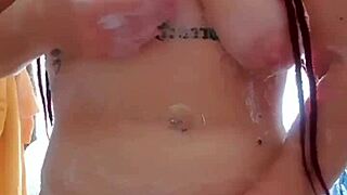 masturbation under shower leads to unlimited orgasm with big natural tits