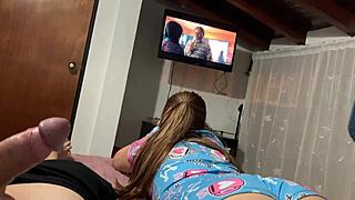 Damn! My stepsister watches a movie and I can’t resist her hot ass!