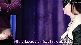 did my masked friend in this hentai anime game trick me into swallowing a huge glass of cum?