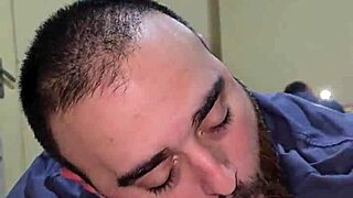 Wow, I suck hairy daddy's cock for a messy facial!