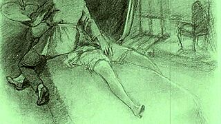 Checking out vintage erotic cartoon drawings