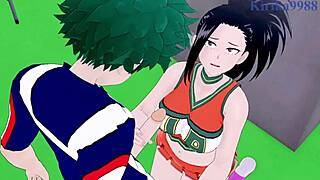 himiko toga and momo intense sex with izuku?