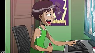 My stepmom caught me jerking off, sub esp