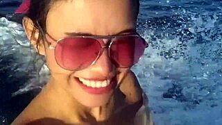 massive cumshot in pussy after jet ski and beach interracial play