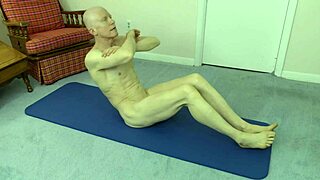 Gay Twink Strips Naked for Beach Workout Fun