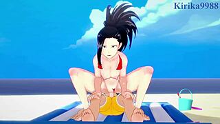 Momo Yaoyorozu And Kyoka Jiro Fuck Izuku Midoriya In Intense Hentai Creampie