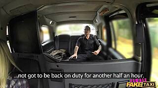 Dirty Milf Driver in Fake Taxi Gargles Cop's Cum After Oral Action