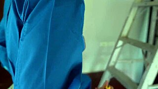 Handyman Cleans Air Conditioner and Girl’s Holes with Big Tool