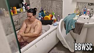 Why does this pervert spy on a bbw washing her huge saggy tits?