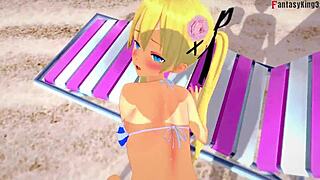 Marie Rose in a beach bikini in free DOA porn