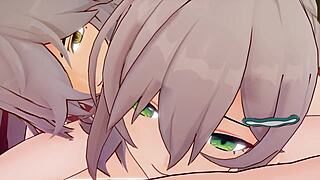 Qingque and Jing Yuan's passionate anime porn scene