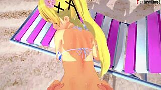 Marie Rose in a beach bikini in free DOA porn