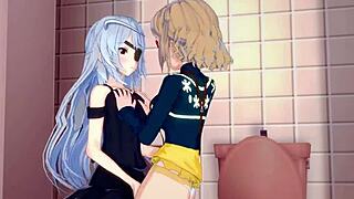 Hibiki Tachibana And Miku Kohinata And Laura Bodewig INTENSE LESBIAN PLAY - Symphogear Hentai!