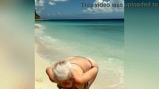 granny flaunts sexy bikini with dirty talk before going fully nude