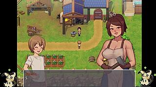 Spying on the Blacksmith's Tits in the Bathroom Hentai Game Part 4