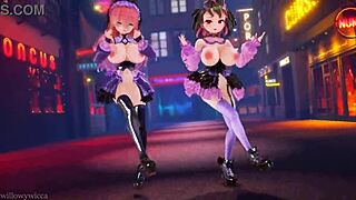 3D动画：两个日本妹子裸舞嗨翻天