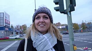 german scout bangs student amelie after fake model job street casting!