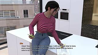 Is she fingering herself or posing in the bathroom?