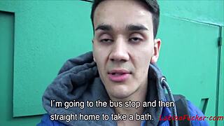 straight guy spied in college dorm, opens up to gay sex with older man in public