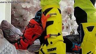 Motocross Rider Gets Boots Trod In Intense Gay Fetish Scene