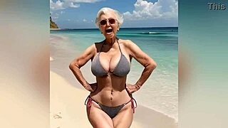 granny flaunts sexy bikini with dirty talk before going fully nude