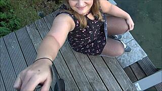 Busty Teen 18+ Dances in Sexy Slingshot Dress Showing Big Tits