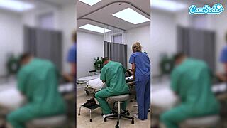 Hot Fit Milf Nurse Risks Job Showing Off Wet Pussy