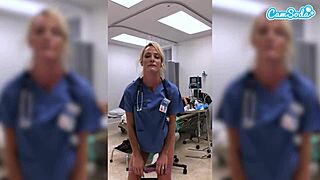 Hot Fit Milf Nurse Risks Job Showing Off Wet Pussy