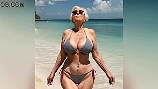 granny flaunts sexy bikini with dirty talk before going fully nude