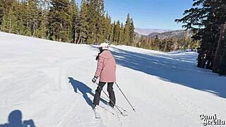 Latina Ski Instructor Bends Over For Steamy Doggystyle On Mountain Slope