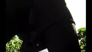 i crave this ebony pussy with flexible legs outdoor