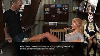 Long legs tease old dude's crotch in John Ep 32