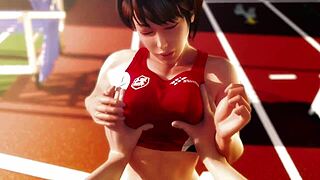 3d hentai athlete screwed by coach in tight clothes