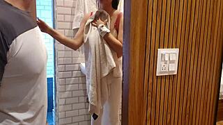 Engineer Repairs TV With Intense Action