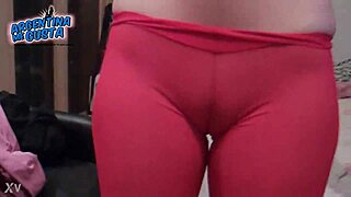 Big Round Ass in Pantyhose Teases Cameltoe Close-Up for Voyeur Preview