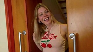 young blonde craves double cock drilling now!