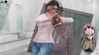 Office game with sexy secretary and huge boobs