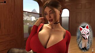 Office game with sexy secretary and huge boobs