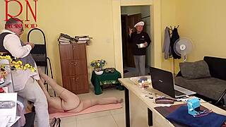 i love yoga breaks with regina noir in tight office