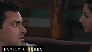 Family Sinners - Brunette Sucks Step Dad’s Cock After Lying