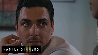 Family Sinners - Brunette Sucks Step Dad’s Cock After Lying