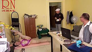 i love yoga breaks with regina noir in tight office